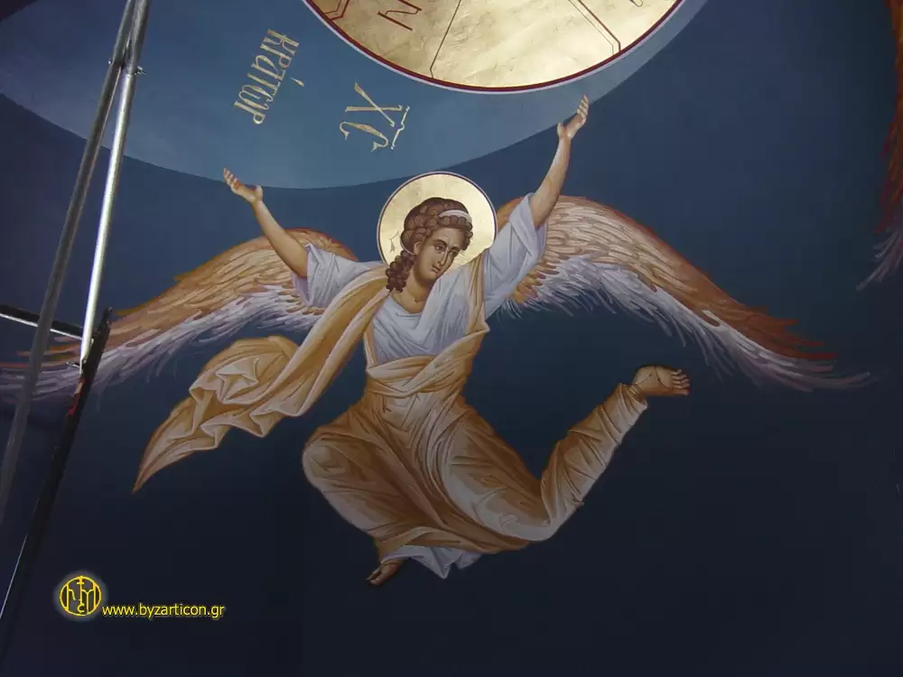 ANGEL SURROUNDING JESUS CHRIST PANTOKRATOR