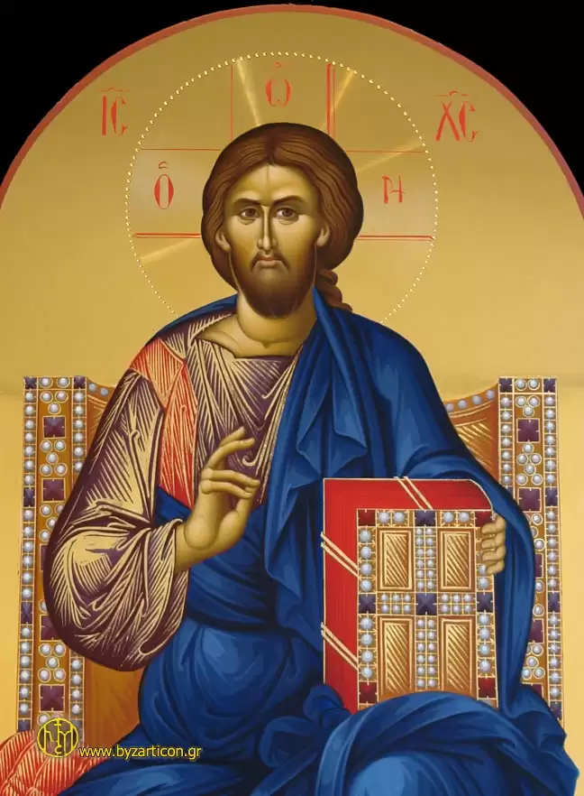 Jesus Christ enthrone detail